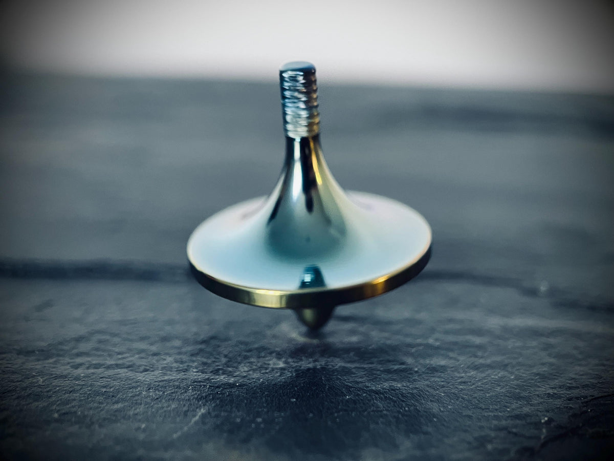Stainless Steel Rainbow Pearlescent Spinning Top UFO | Gyroscope l Fidget | Gadget | ADHD & Anxiety Relief | Calming Aid | Everyday Carry
