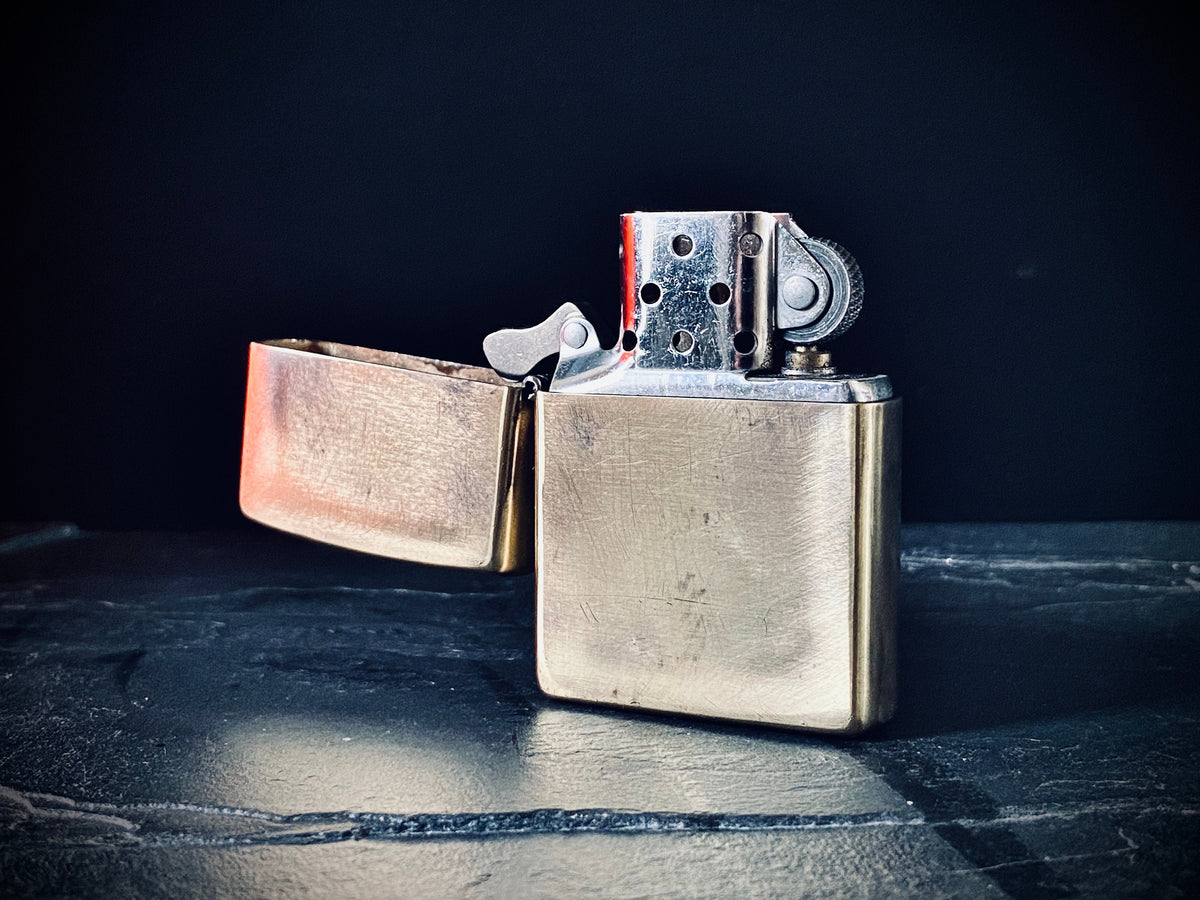 Brushed Brass Distressed & Oxidised Vintage Aged Style Worn Gold Custom Zippo Lighter / EDC / Everyday Carry / Outdoor / Survival