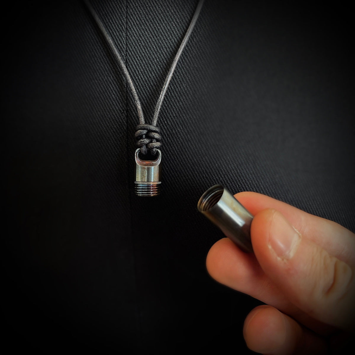 Rainbow Pearlescent Stainless Steel Small Pill Vial Shotgun Shell Capsule Stash Urn Pendant & Leather Cord Necklace / EDC / Everyday Carry