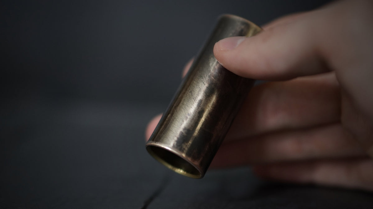 Unique Custom Aged Distressed Solid Brass Guitar Slide / Bottleneck / Finger / Guitarist / Musician / Blues / Rock / Country