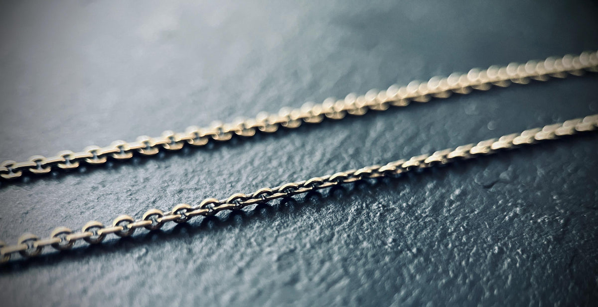 Slim Minimalist Rustic 925 Sterling silver Box Cable Chain Necklace for Pendants - 50cm