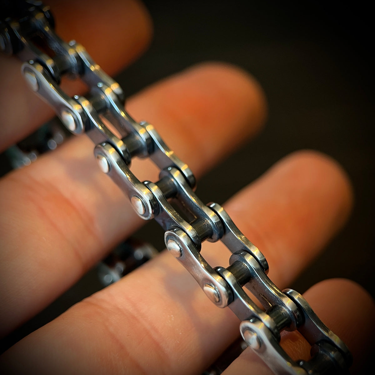 Handmade Oxidized & Distressed 925 Sterling Silver Bike Chain Bracelet – Unisex Jewelry
