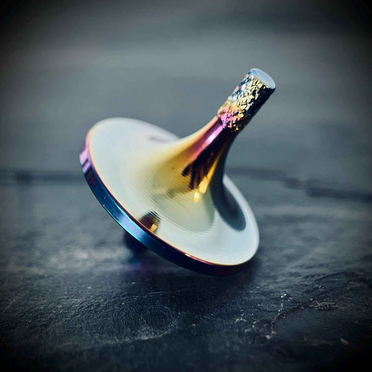 Stainless Steel Rainbow Pearlescent Spinning Top UFO | Gyroscope l Fidget | Gadget | ADHD & Anxiety Relief | Calming Aid | Everyday Carry
