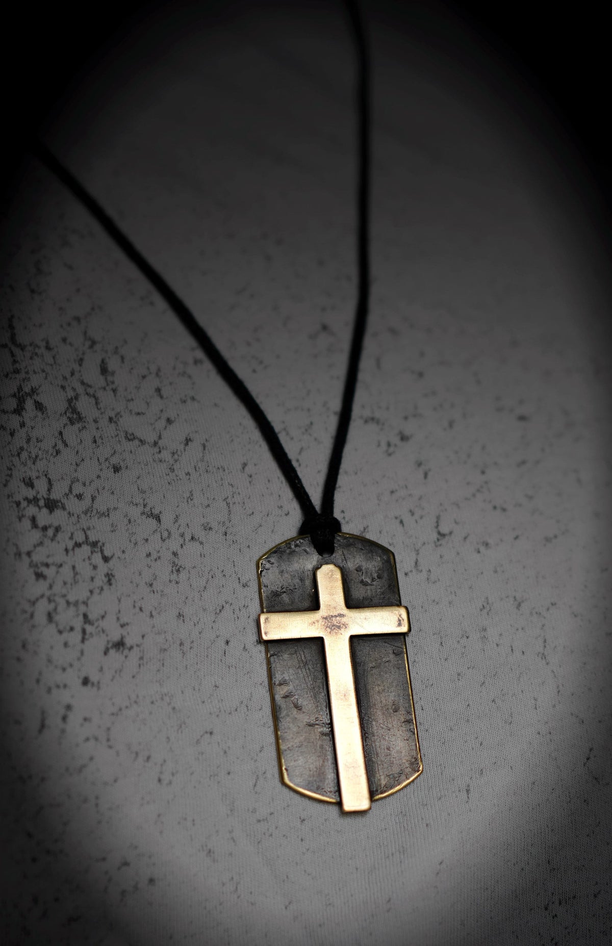 Handmade Solid Brass Cross Pendant Necklace: Rustic Religious Relic