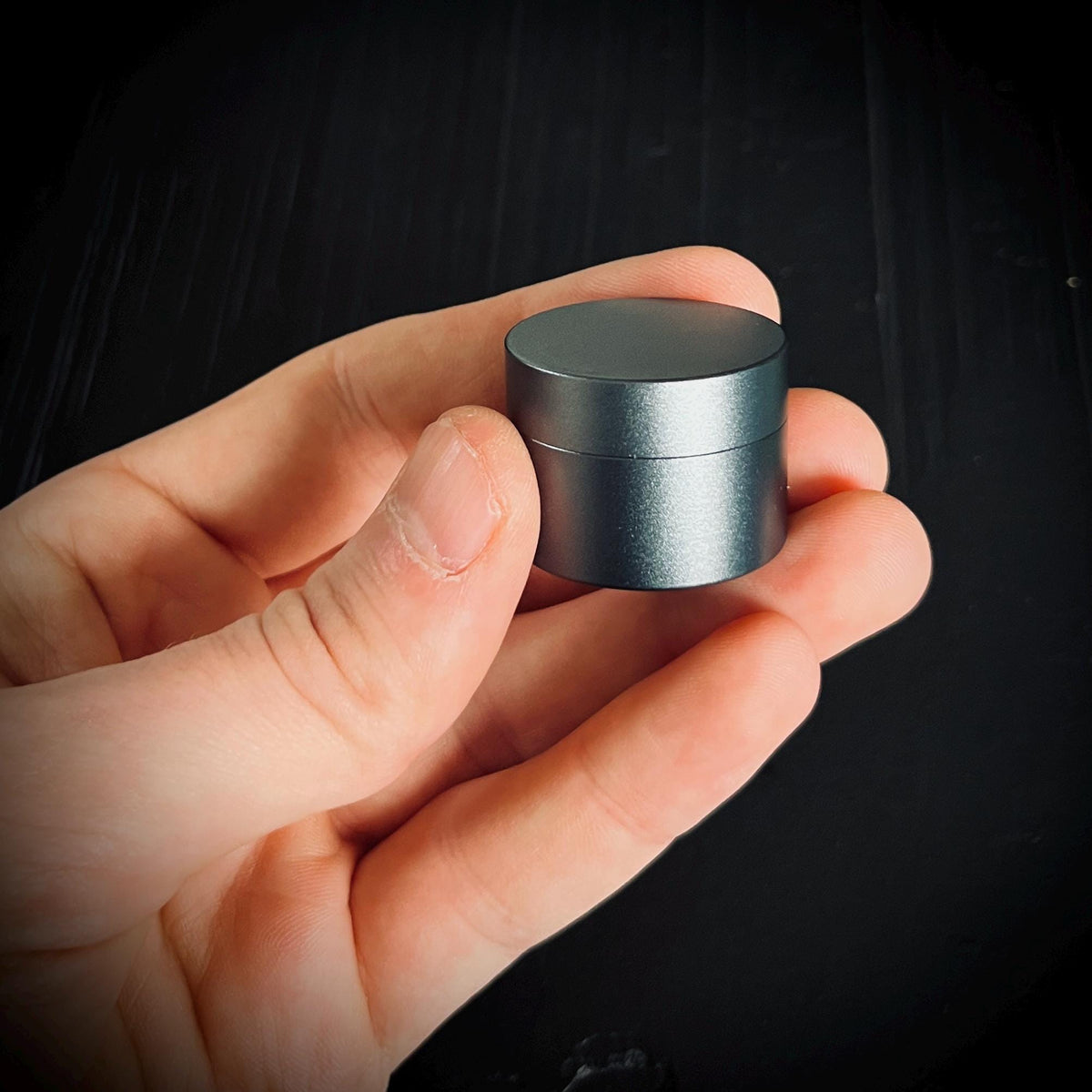 Gunmetal Aluminum Pill Capsule: Waterproof Pocket Stash Box