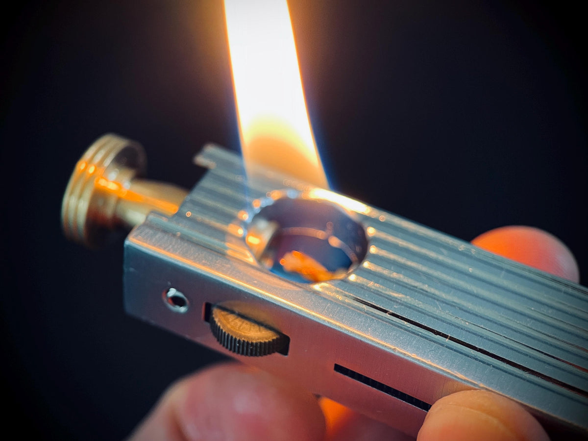 Sleek Silver & Gold 2-Tone Contrast Art Deco 1920 Vintage Style Solid Brass Rustic Trench Art Custom Lighter / EDC / Everyday Carry / Light