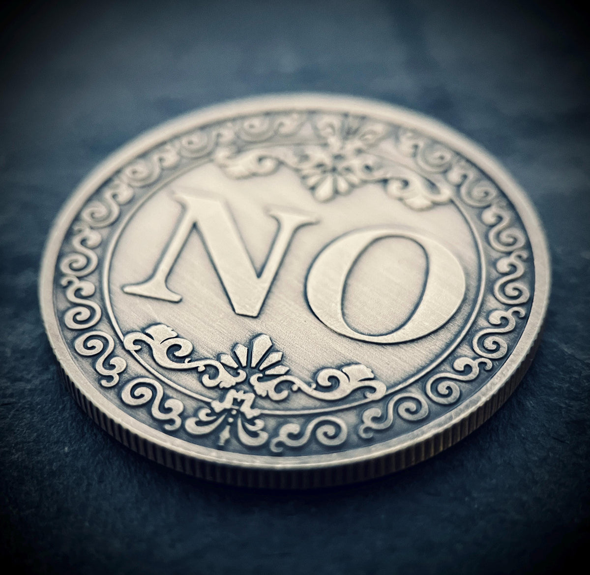 Ornate Brass Decision Coin: Lucky YES/NO Pocket Accessory