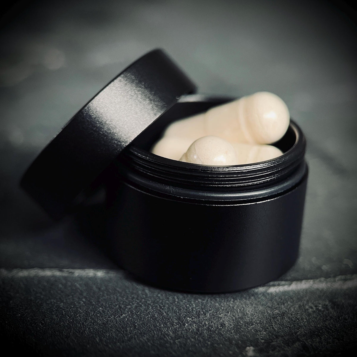 Brushed Black Aluminum Pill Capsule: Waterproof Pocket Stash Box