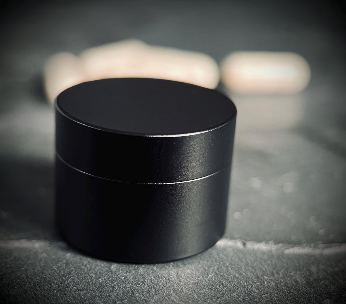 Brushed Black Aluminum Pill Capsule: Waterproof Pocket Stash Box