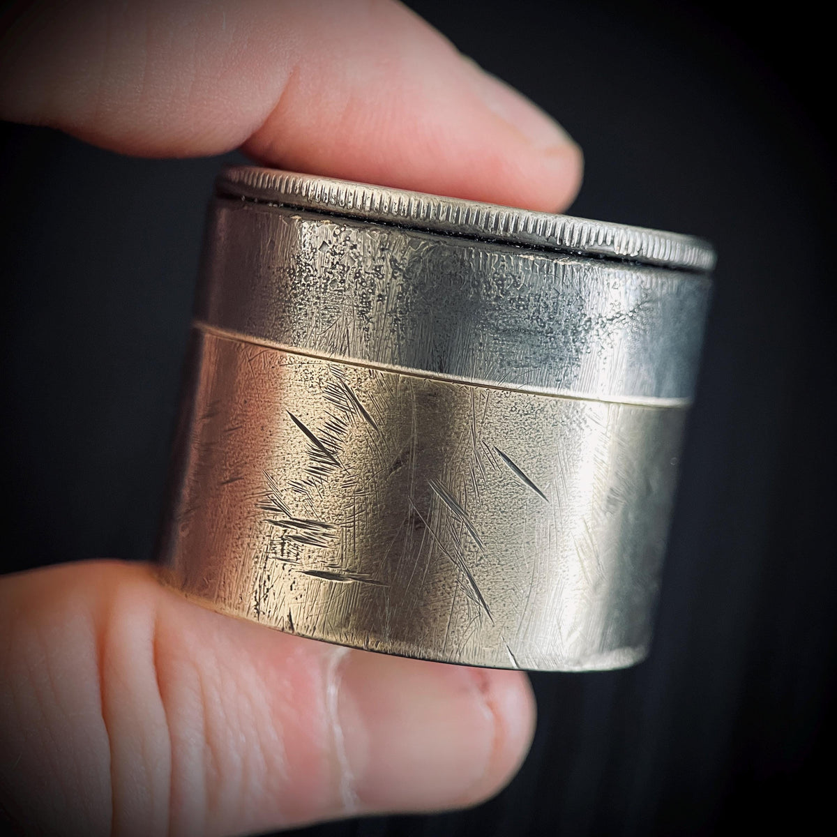 Handmade Silver Peace Knight Peso Caballito Dollar Hobo Coin Brass Pill Bottle Stash Capsule Container / Pot / EDC / Medicine / Snuff Box