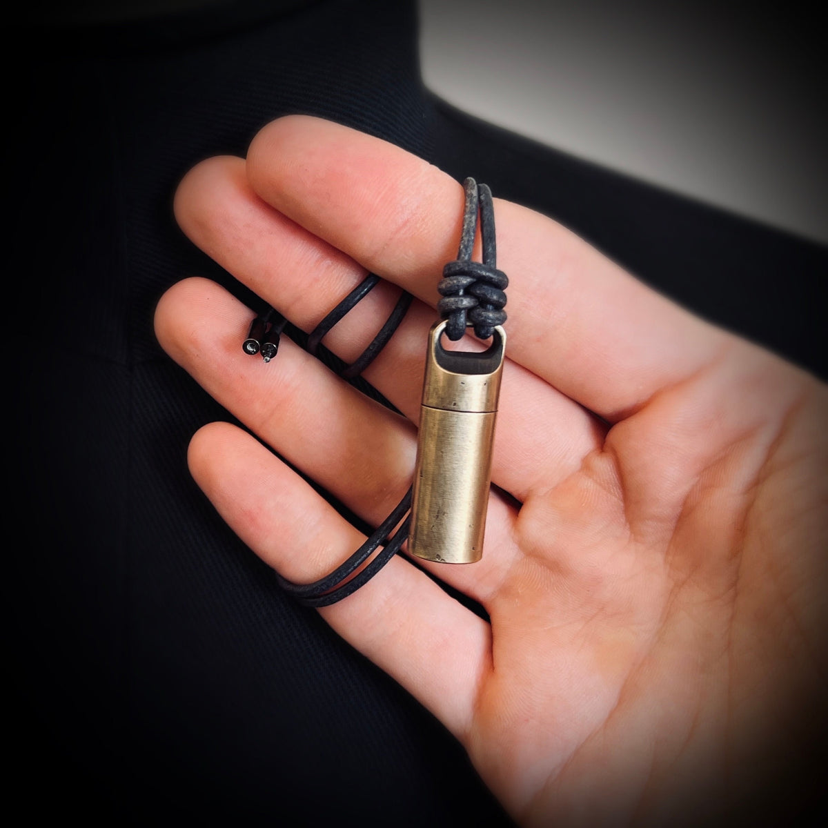 Distressed Brass Pill Vial Necklace, Stash Capsule Urn Pendant