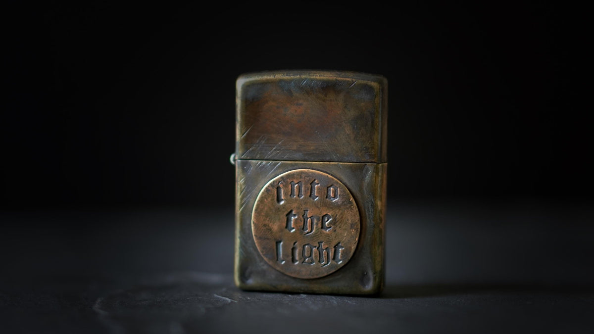 Customised Engraved Personalised Distressed & Oxidised Vintage Style Rustic Brass Zippo Lighter with Inscription