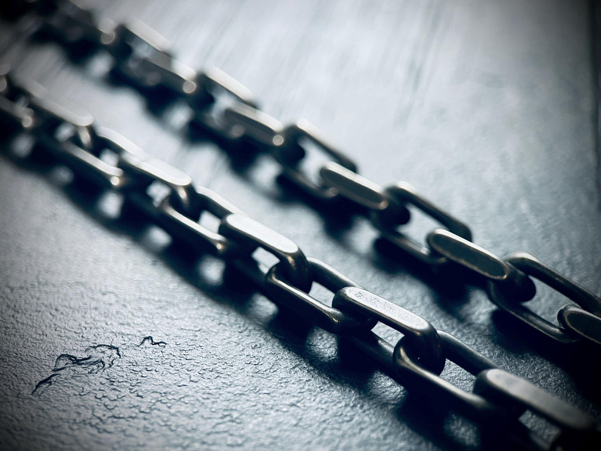 Thick Chunky Heavy Distressed Silver Stainless Steel Cable Link Boxy Chain Necklace