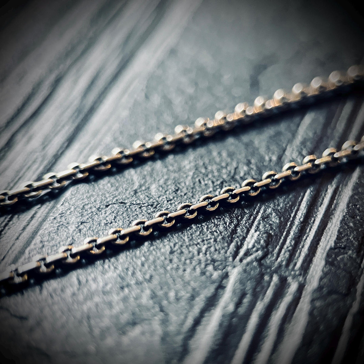 Small Minimalist Rustic Oxidised Distressed Silver Cross Crucifix Pendant & 50cm Cable Necklace Chain