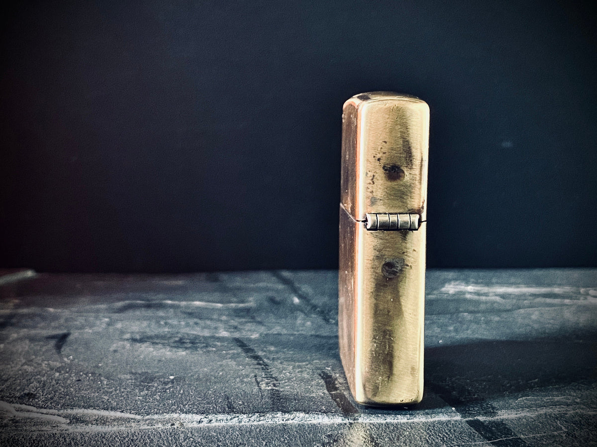 Brushed Brass Distressed & Oxidised Vintage Aged Style Worn Gold Custom Zippo Lighter / EDC / Everyday Carry / Outdoor / Survival