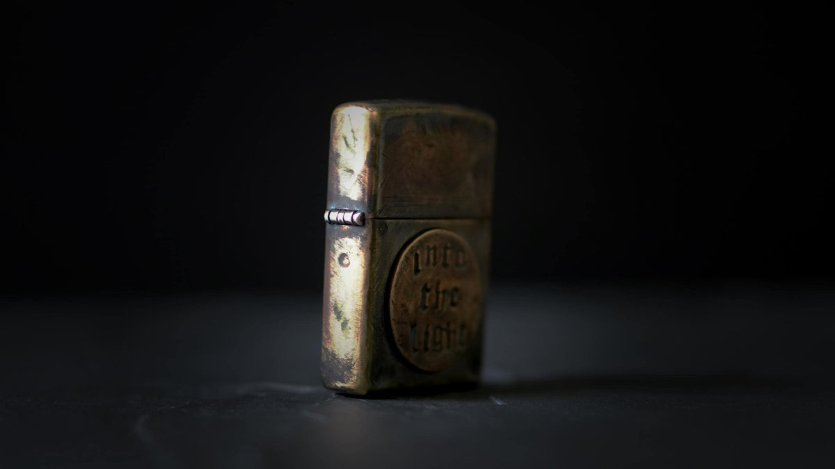 Customised Engraved Personalised Distressed & Oxidised Vintage Style Rustic Brass Zippo Lighter with Inscription