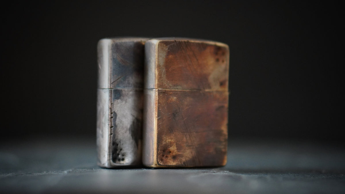 Heavily Distressed Aged & Oxidised Vintage Style Battle Damaged Custom Zippo Lighter / Silver / Chrome / Bronze / Patina / EDC