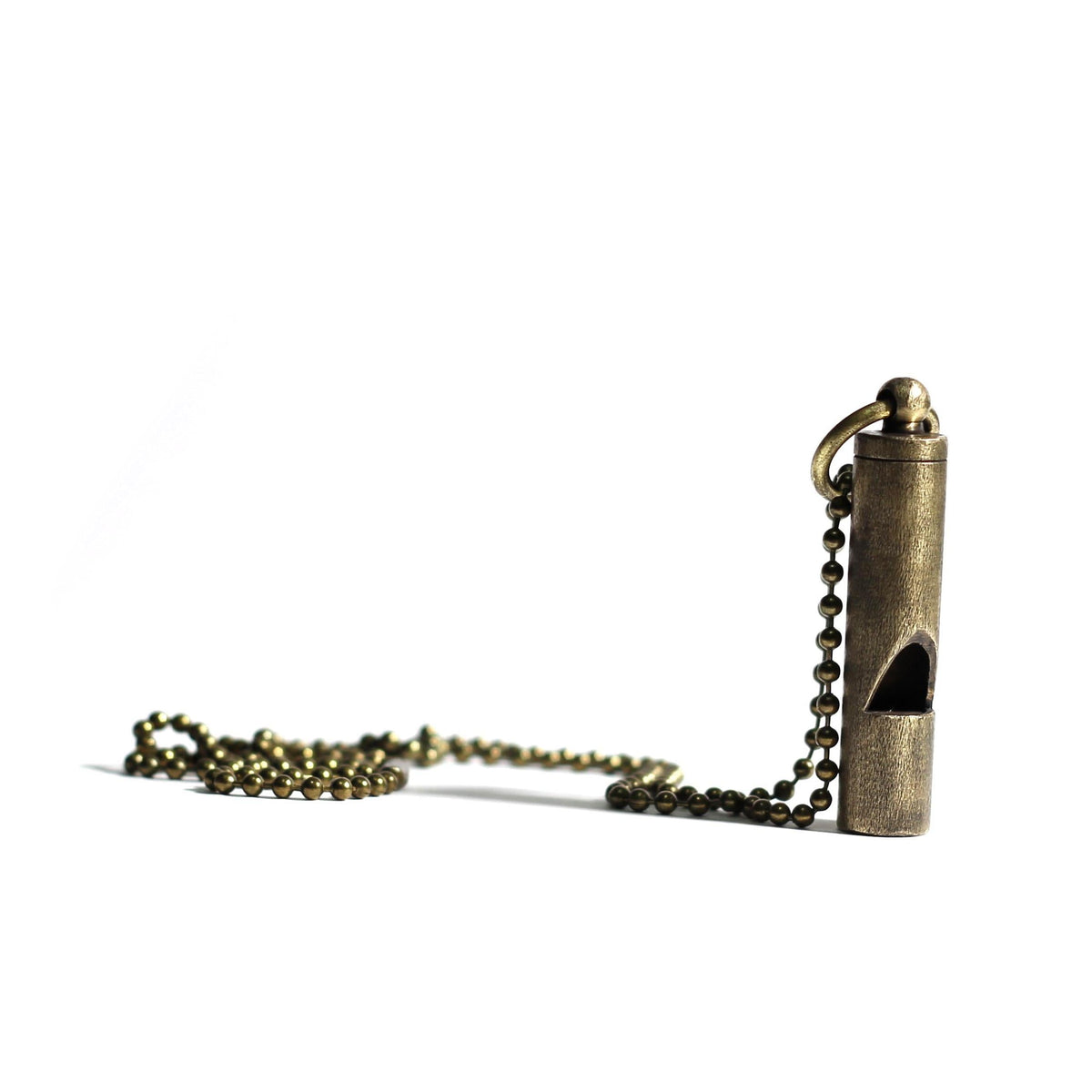 Vintage Distressed Rustic Brass Whistle Pendant Necklace / EDC / Everyday Carry/ Survival / Dog Whistle / Bird Whistle / Emergency
