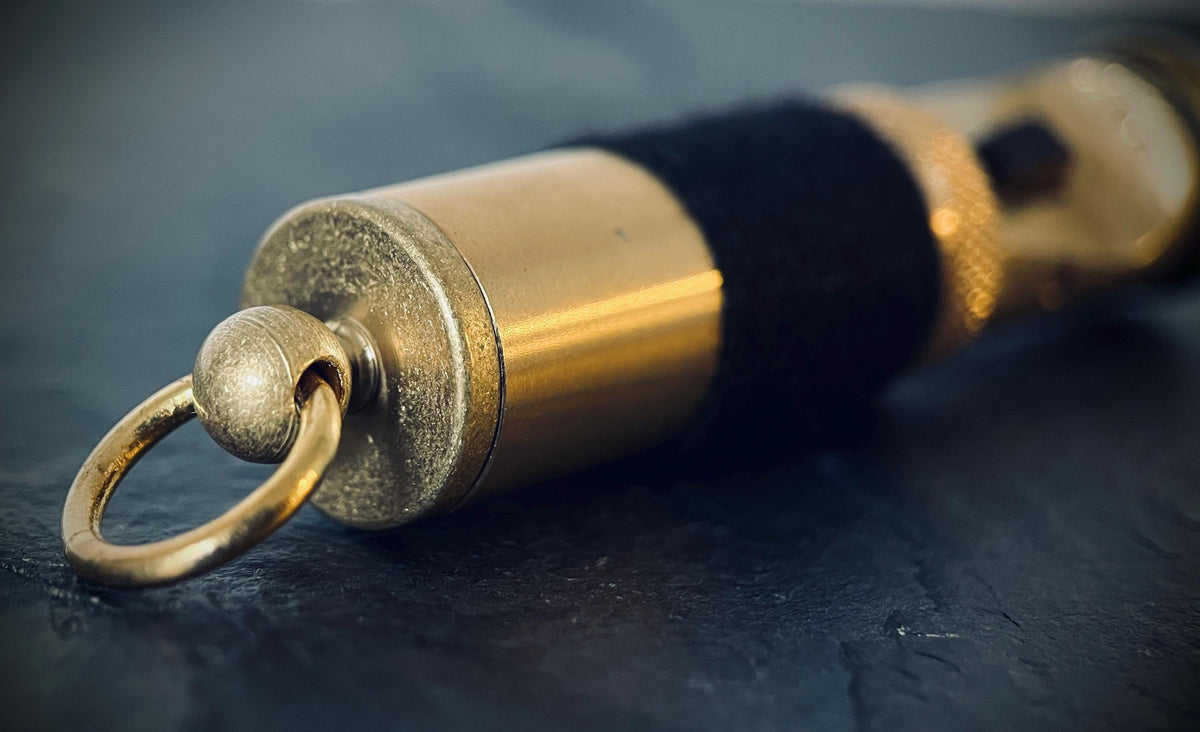 Distressed Vintage Style Solid Brushed Brass Heavy Metal Trench Art Pipe Torch Lighter / EDC / Everyday Carry / Survival Gear