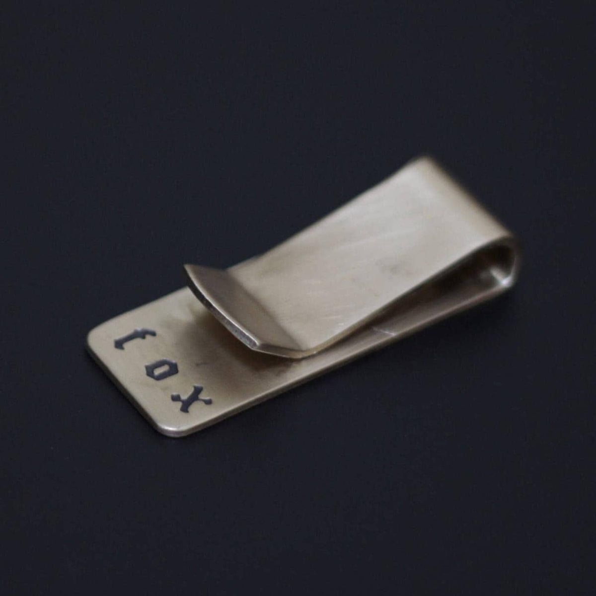 Personalised Solid Brass Money Clip – Custom Engraved Minimalist Wallet | Old English Font | EDC Gift