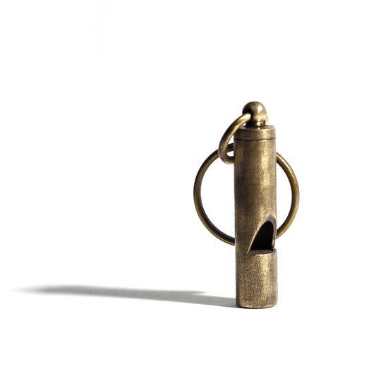 Fully Functional Vintage Distressed Rustic Brass Whistle Keychain / EDC / Everyday Carry/ Survival / Dog Whistle / Bird Whistle / Emergency